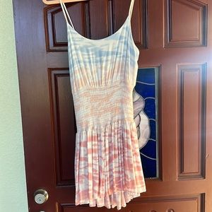 Blue life planet blue smocked waist dress